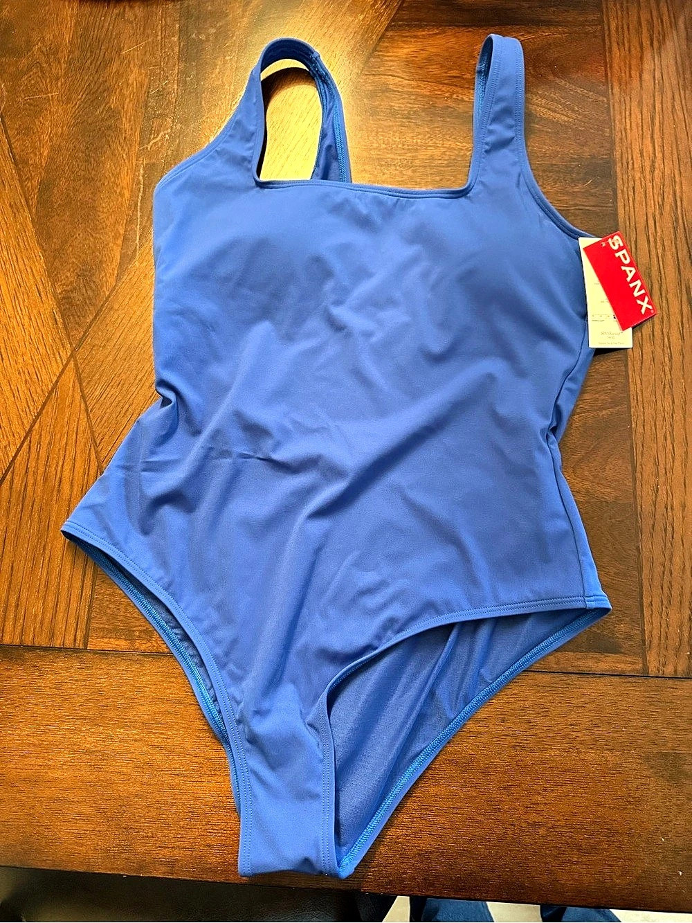 Spanx SPANXsculpt Swim Square Neck One Piece Blue L/XL